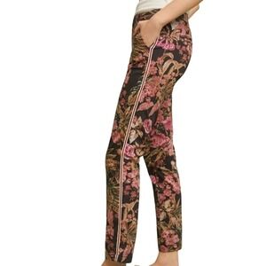 Chino By Anthropologie Womens Floral Ankle Pant Sz 32  Floral Side Stripe Boho